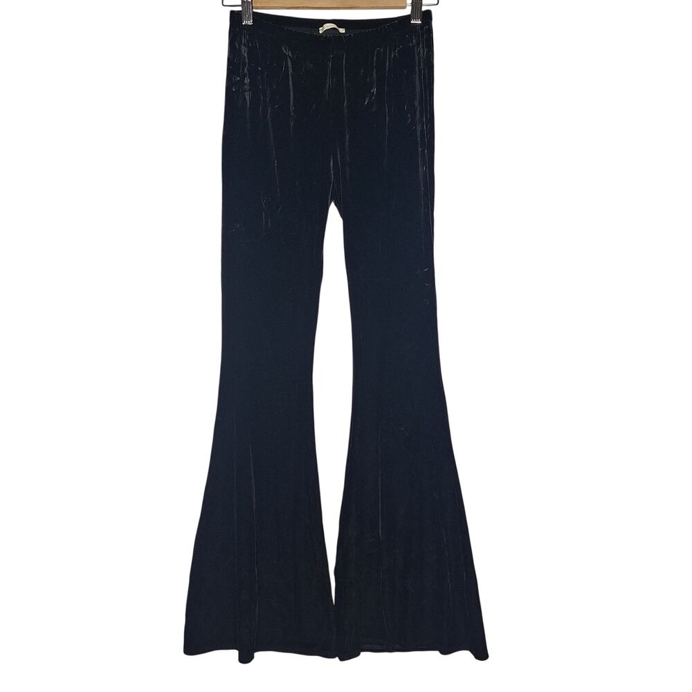 Vintage Y2K Maitai Velvet Flare Pants S/M Velour Pull On Bell Bottom Goth Witchy